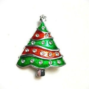 Vintage Christmas Tree Brooch Pin, great for holiday parties, great gift idea!